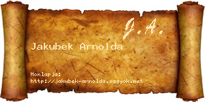 Jakubek Arnolda névjegykártya
